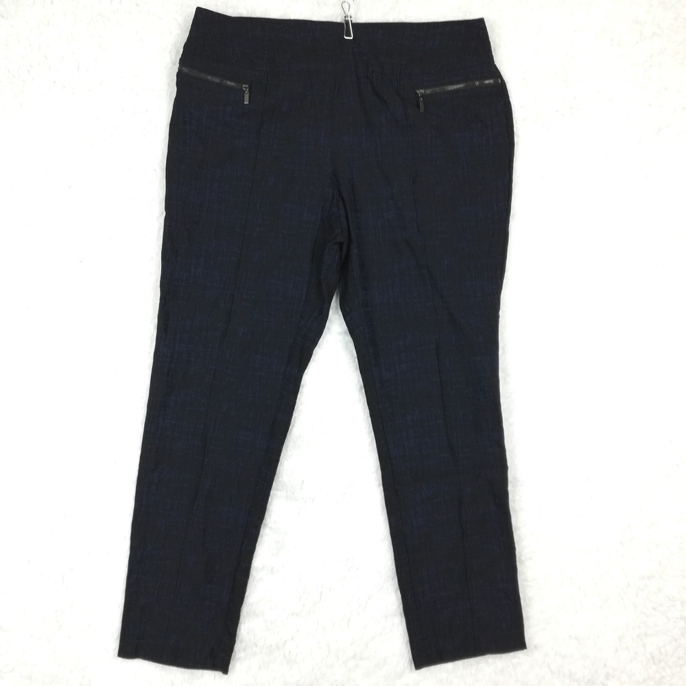 Style‎ & Co Womens Pants Curvy Skinny Leg Pull On Pintuck Black Navy Plus 18W